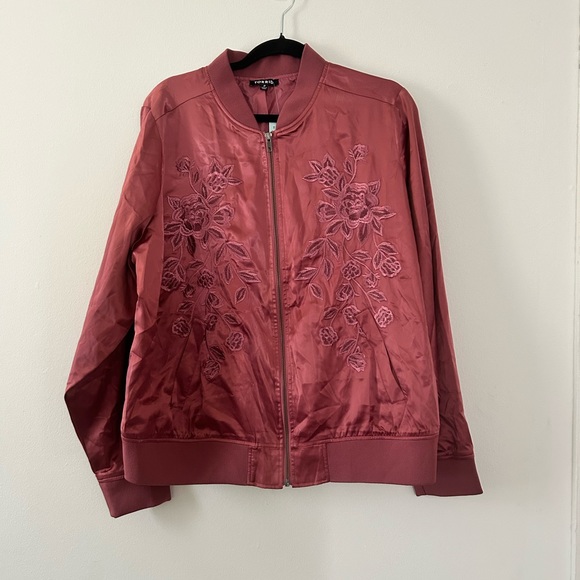 Torrid mauve embroidered bomber jacket - Picture 4 of 7